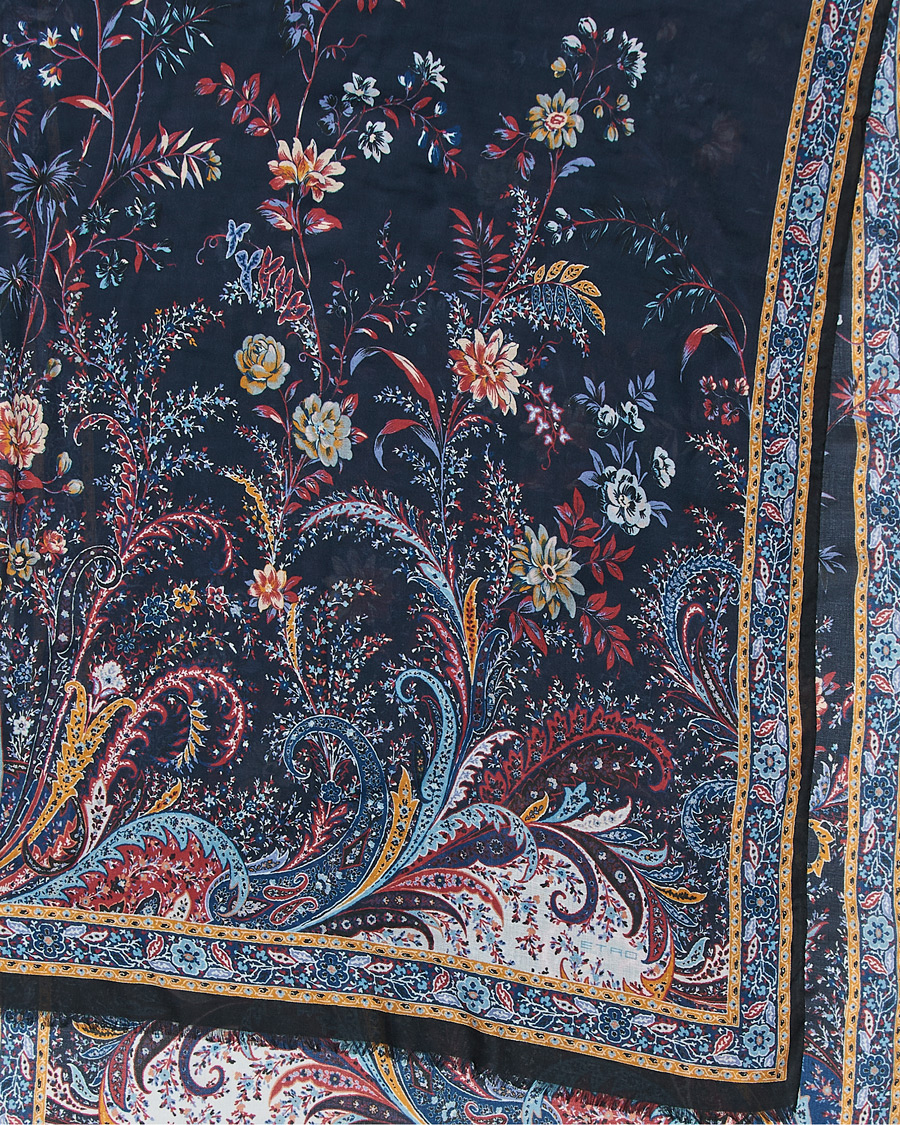 Heren | Etro Modal/Cashmere Printed Scarf Navy | Etro | Modal/Cashmere Printed Scarf Navy