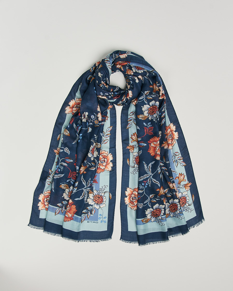Homme | Etro Modal/Cashmere Printed Scarf Dark Blue | Etro | Modal/Cashmere Printed Scarf Dark Blue