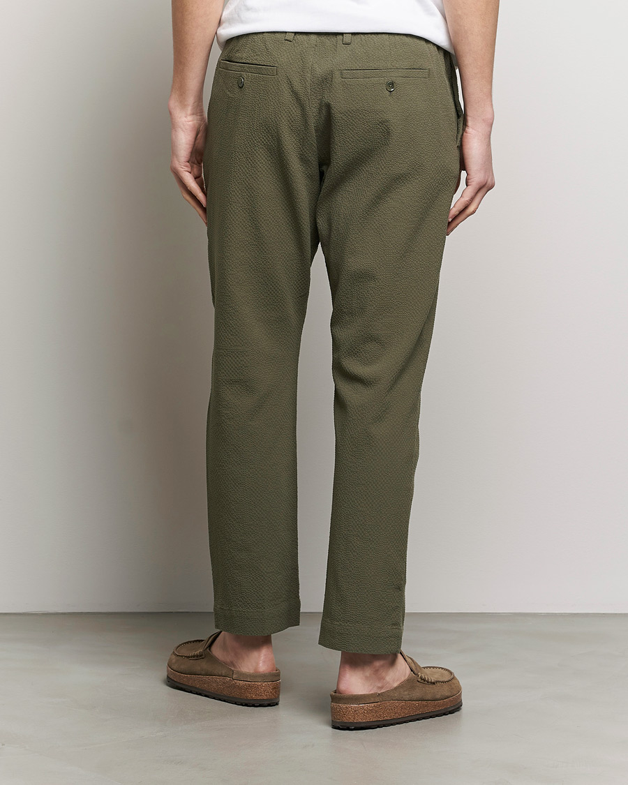 Homme | Pantalons | NN07 | Billie Seersucker Drawstring Trousers Capers Green