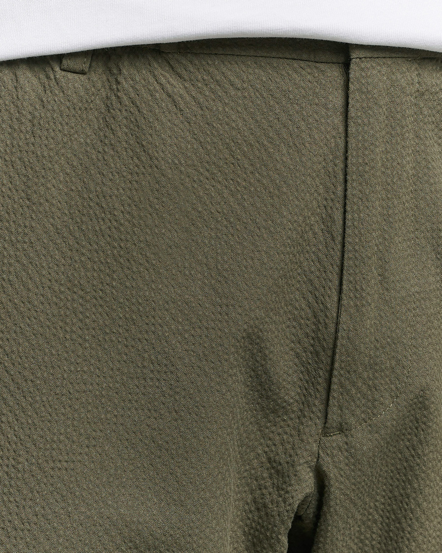 Homme | Pantalons | NN07 | Billie Seersucker Drawstring Trousers Capers Green