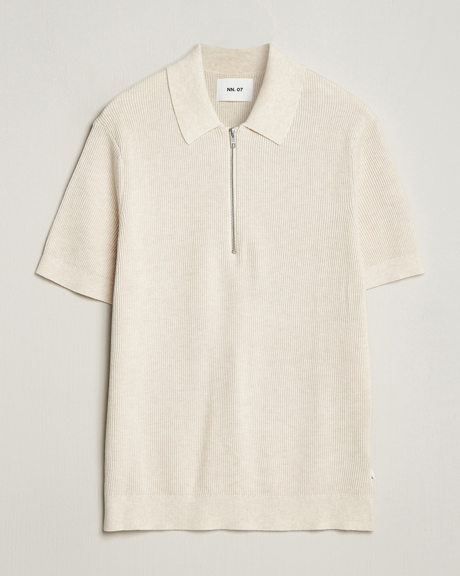 Homme | Polos | NN07 | Hansie Zip Polo Ecru