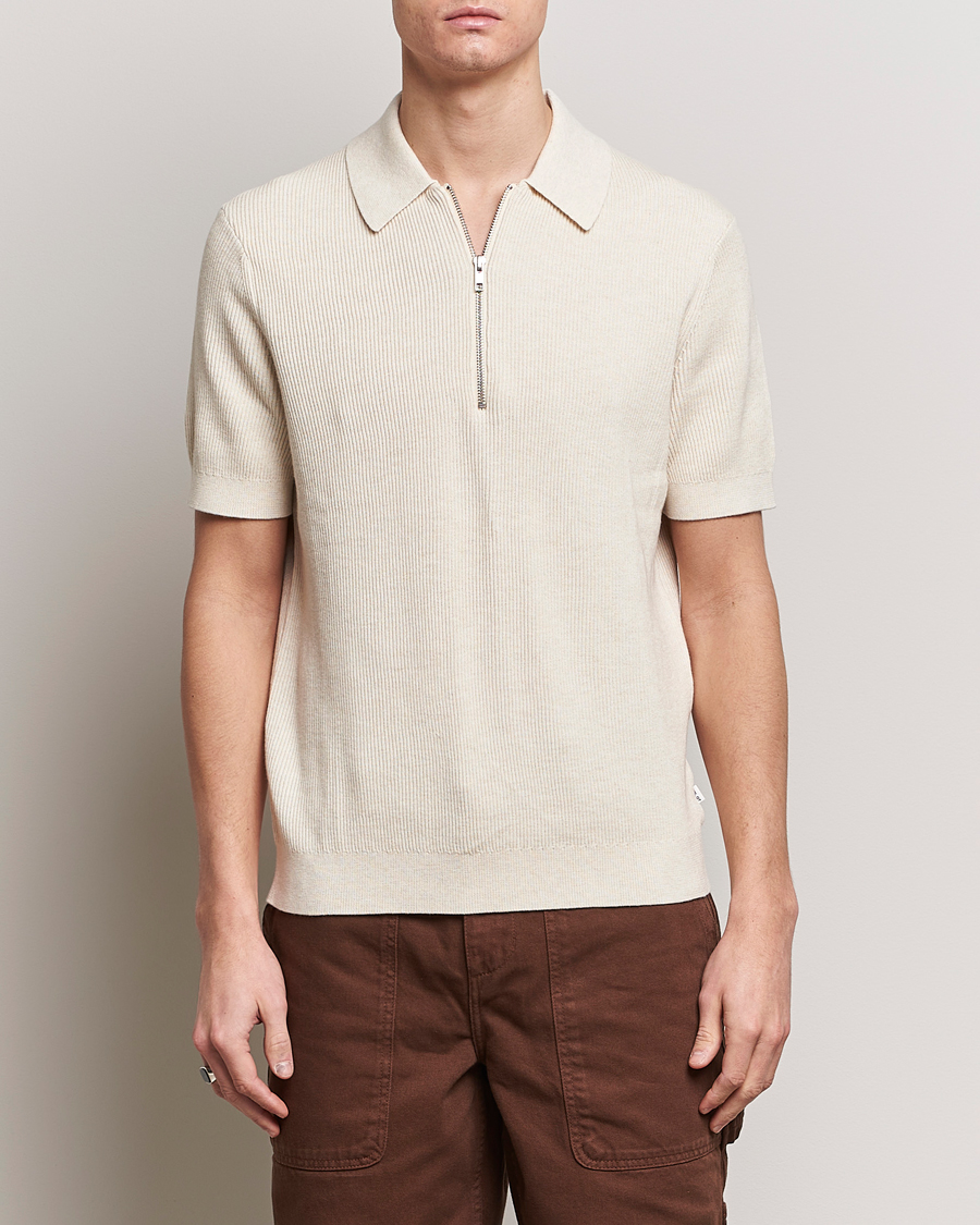 Homme | Polos | NN07 | Hansie Zip Polo Ecru