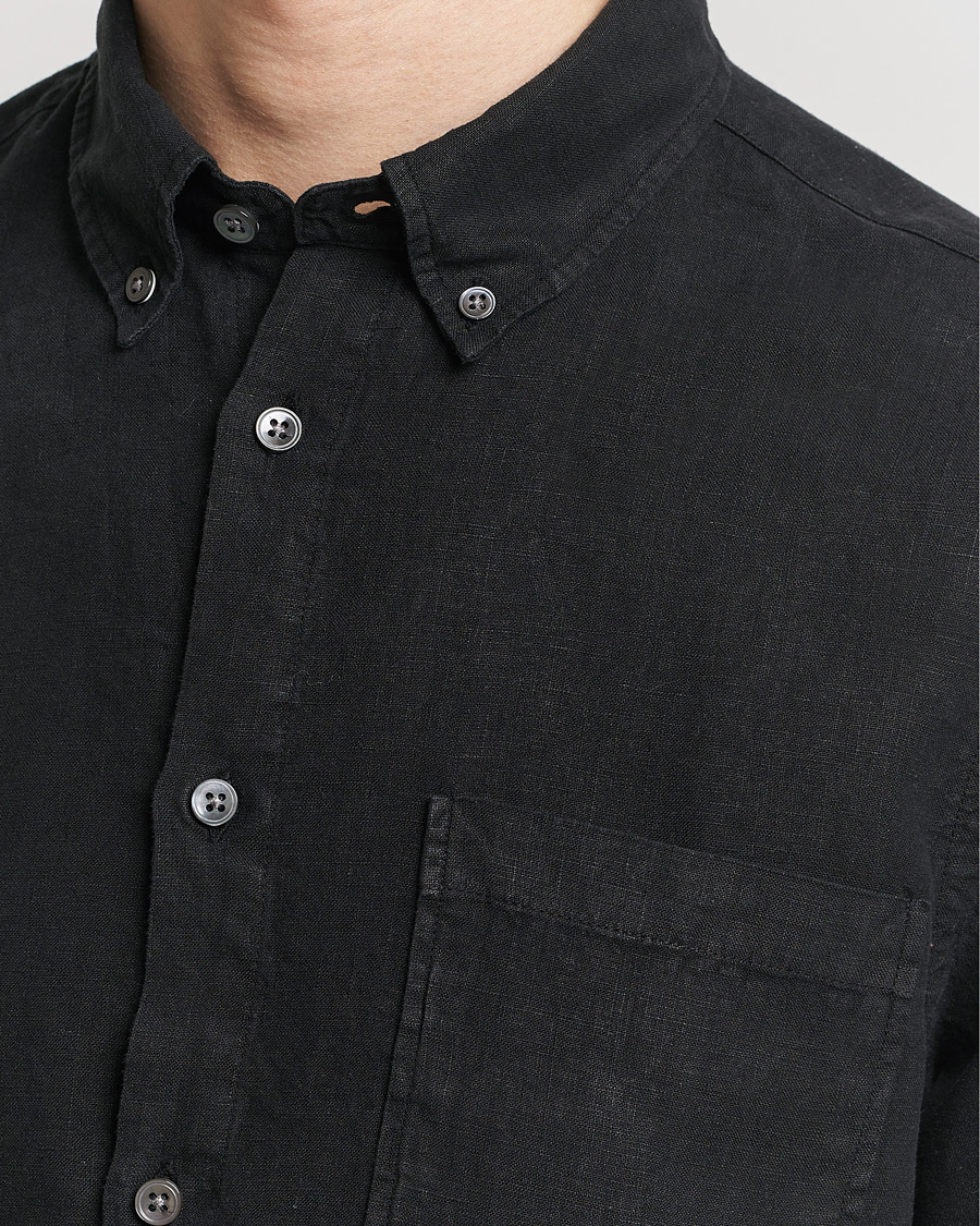 Heren | Overhemden | NN07 | Arne Linen Shirt Black