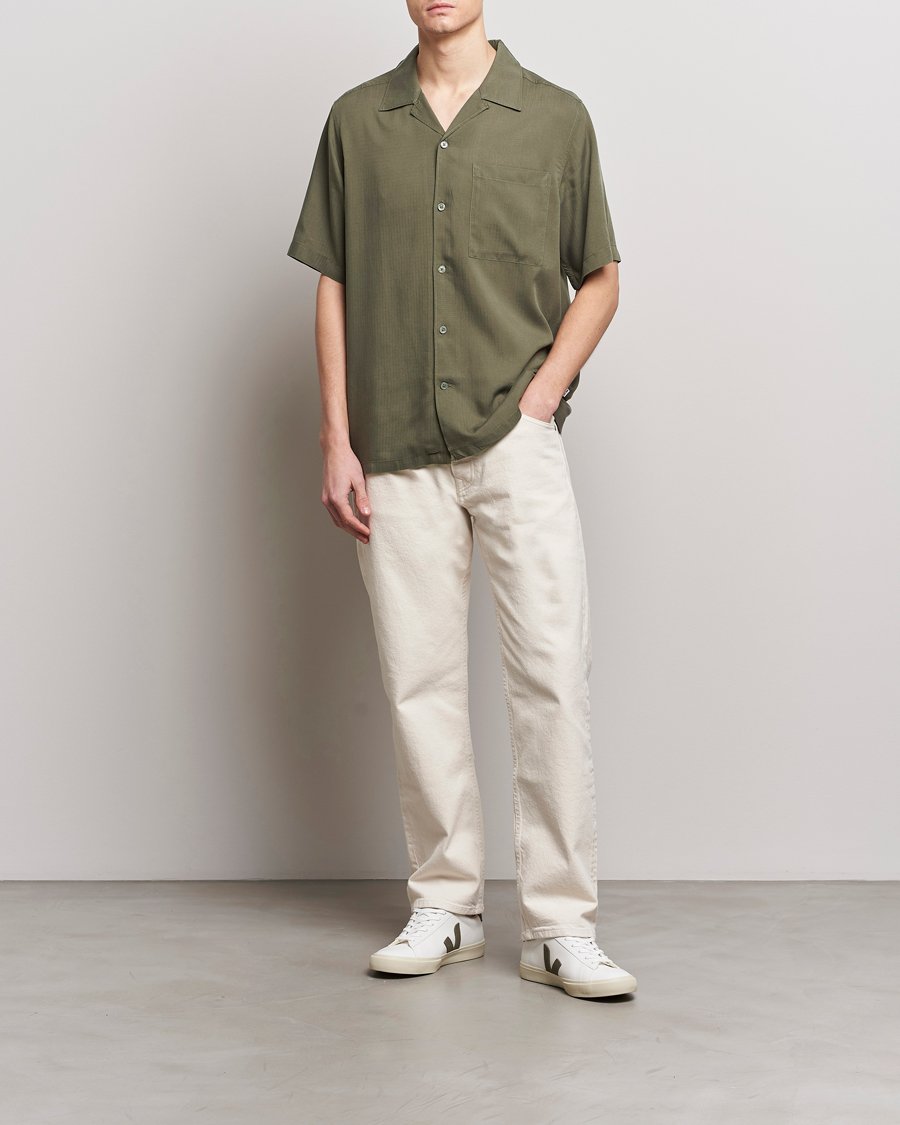 Heren | Overhemden | NN07 | Julio Ripstop Short Sleeve Shirt Capers Green