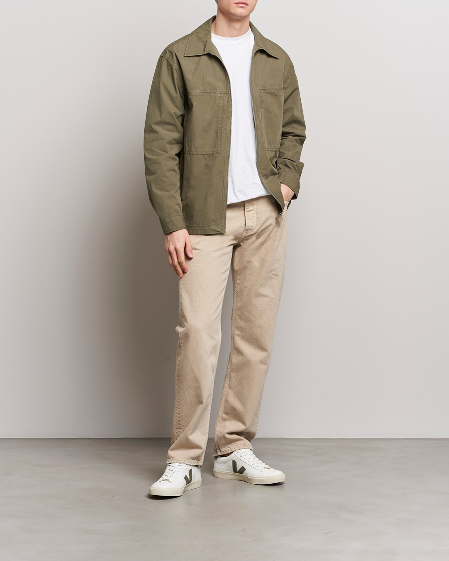Heren | Jassen | NN07 | Isak Full Zip Shirt Jacket Capers Green