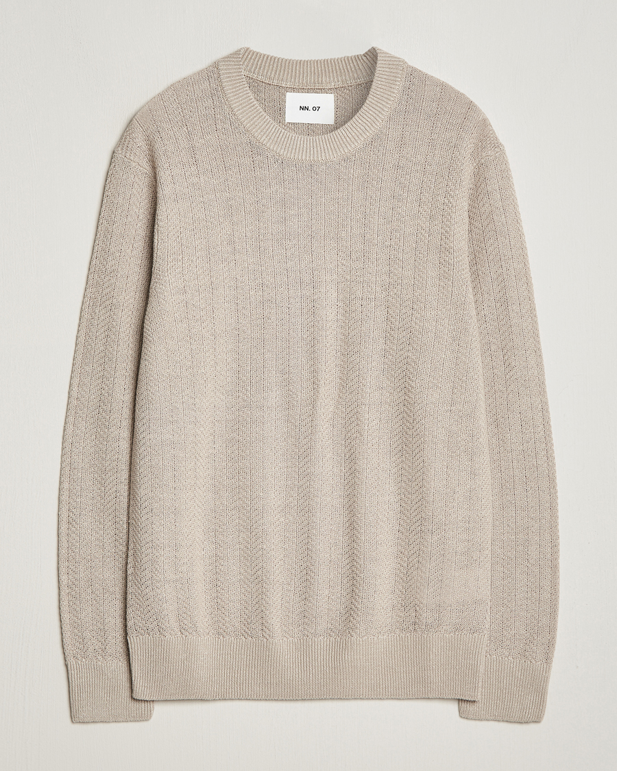 Homme | Pulls Et Tricots | NN07 | Jaden Knitted Linen Crew Neck Sweater Irish Cream