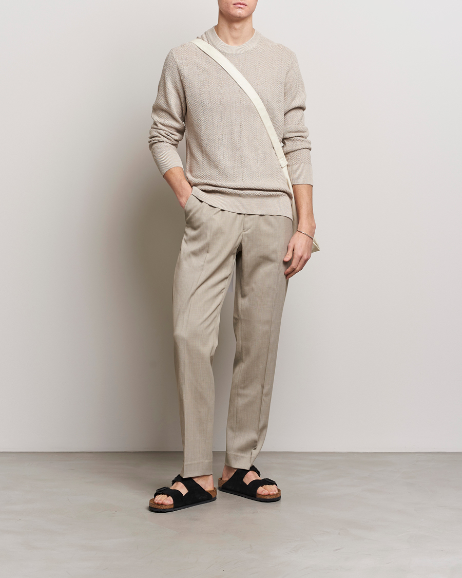Homme | Pulls Et Tricots | NN07 | Jaden Knitted Linen Crew Neck Sweater Irish Cream