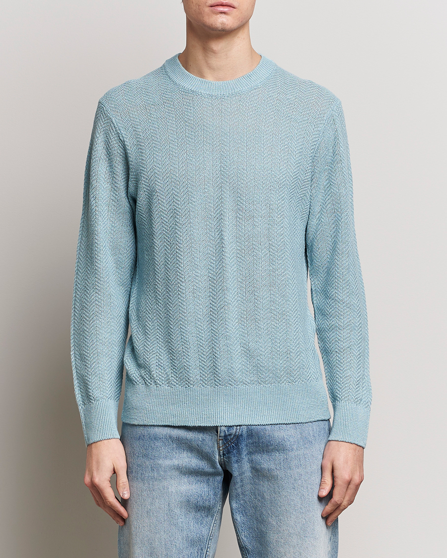Homme | Pulls Et Tricots | NN07 | Jaden Knitted Linen Crew Neck Sweater Winter Sky