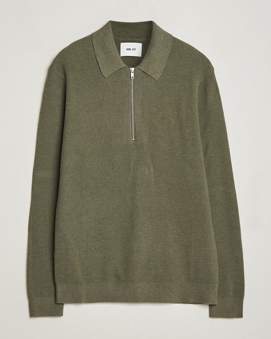 Heren | Truien | NN07 | Hansie Knitted Half Zip Capers Green