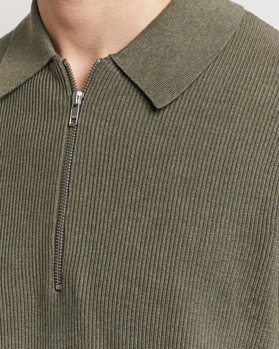 Heren | Truien | NN07 | Hansie Knitted Half Zip Capers Green
