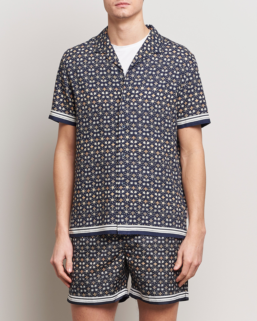 Homme | Chemises | Orlebar Brown | Hibbert Fiore Short Sleeve Shirt Night Iris