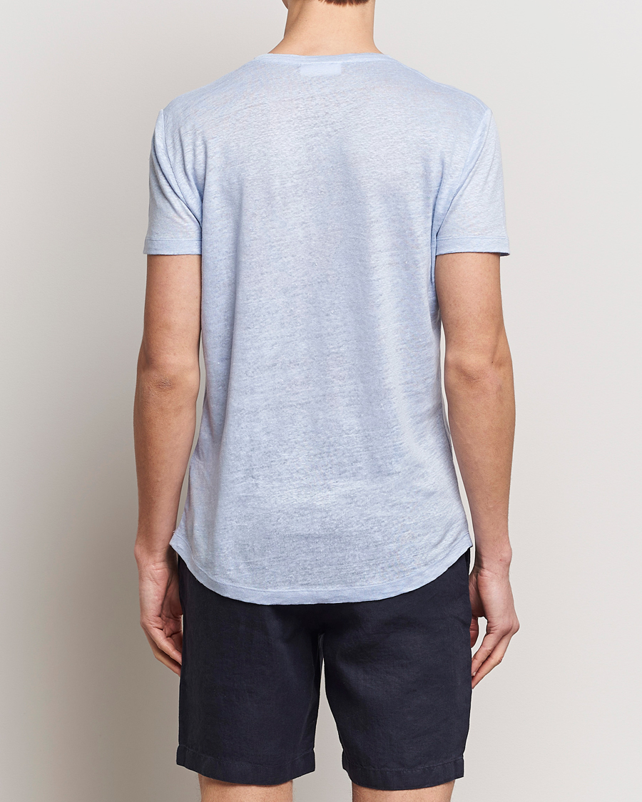 Heren | T-shirts | Orlebar Brown | OB Linen Crew Neck Tee Soft Blue