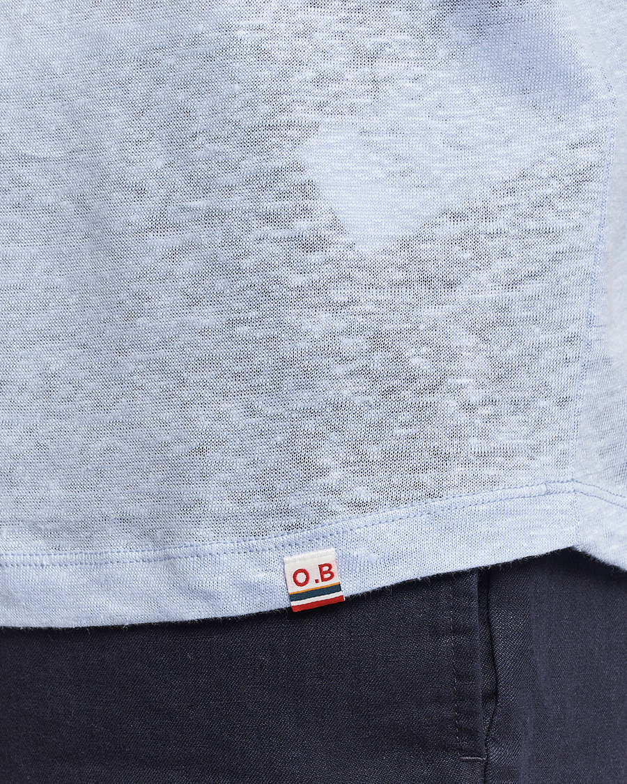 Heren | T-shirts | Orlebar Brown | OB Linen Crew Neck Tee Soft Blue