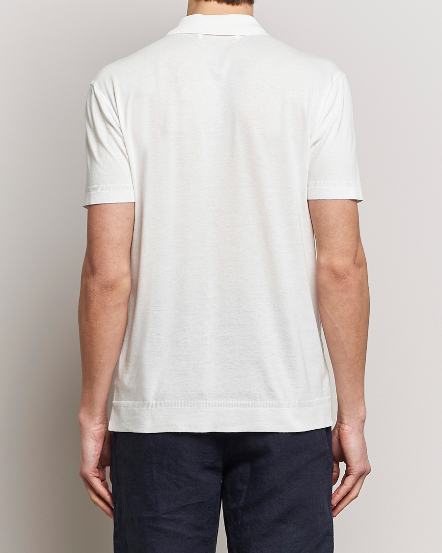 Homme | Polos | Orlebar Brown | Jarrett Jaquard Knitted Ribb Polo White