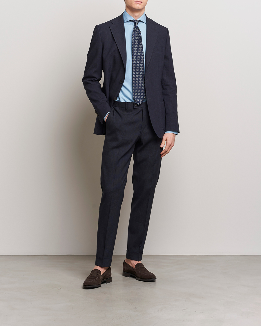 Homme | Blazers | Morris Heritage | Summer Linen Blazer Navy