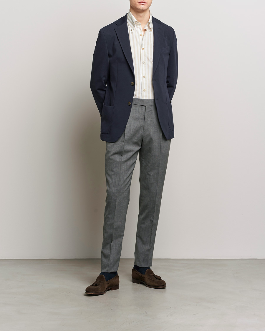 Homme | Blazers | Morris Heritage | Mike Soft Cotton Jersey Blazer Navy
