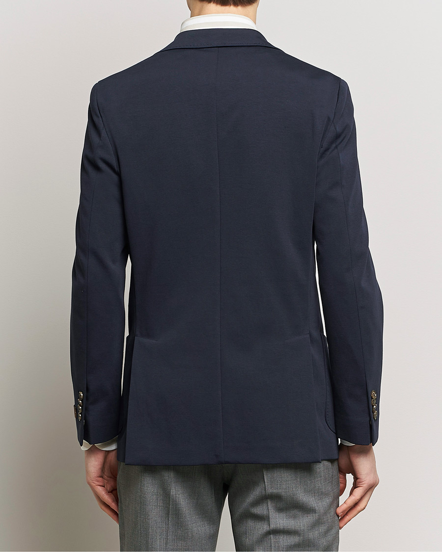Homme | Blazers | Morris Heritage | Mike Soft Cotton Jersey Blazer Navy