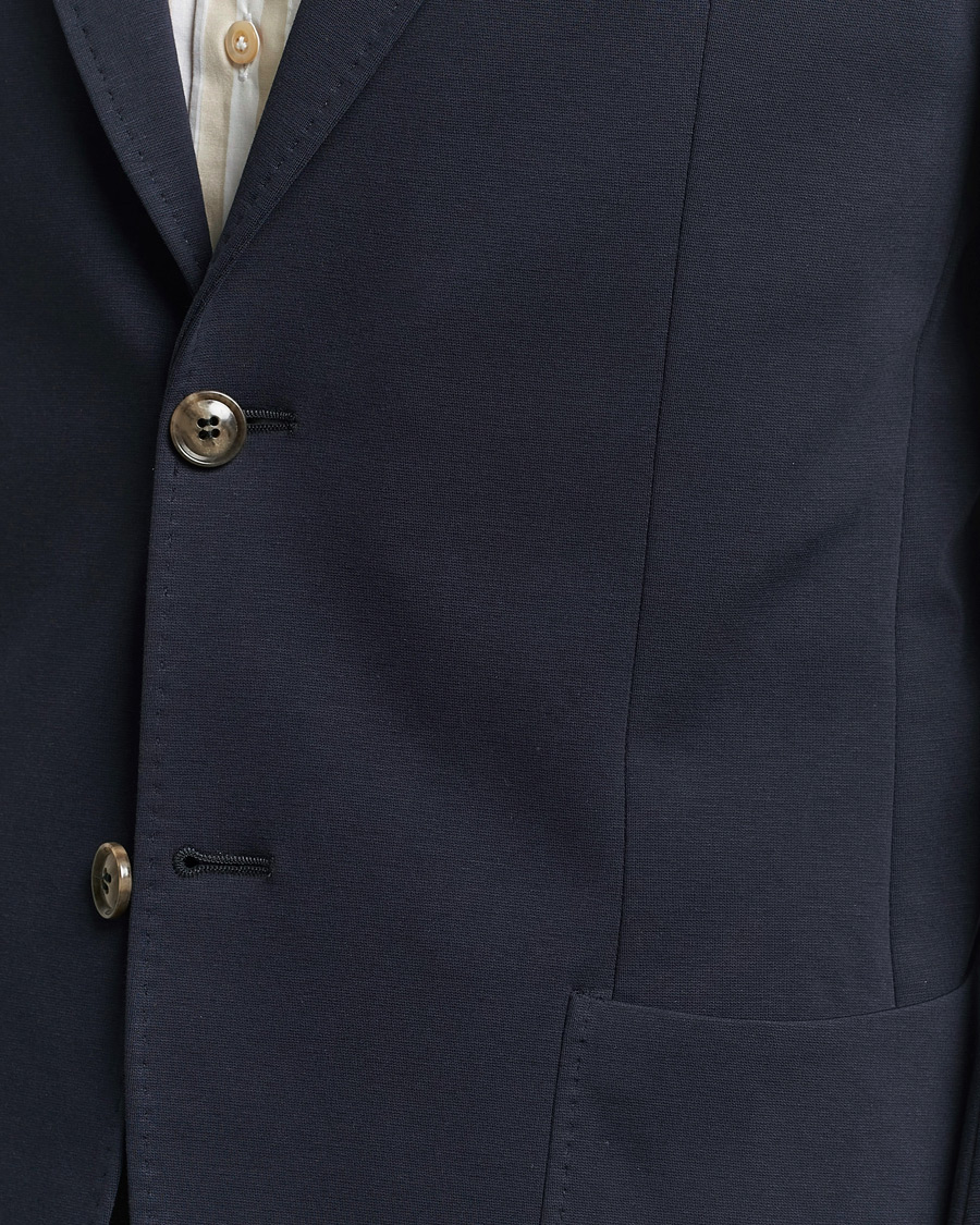 Homme | Blazers | Morris Heritage | Mike Soft Cotton Jersey Blazer Navy
