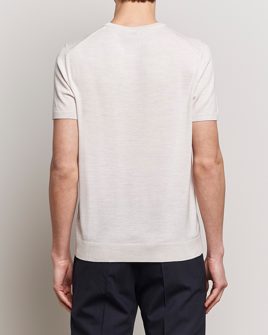 Homme | T-shirts | Morris Heritage | Kingsley Knitted Merino T-Shirt Off White