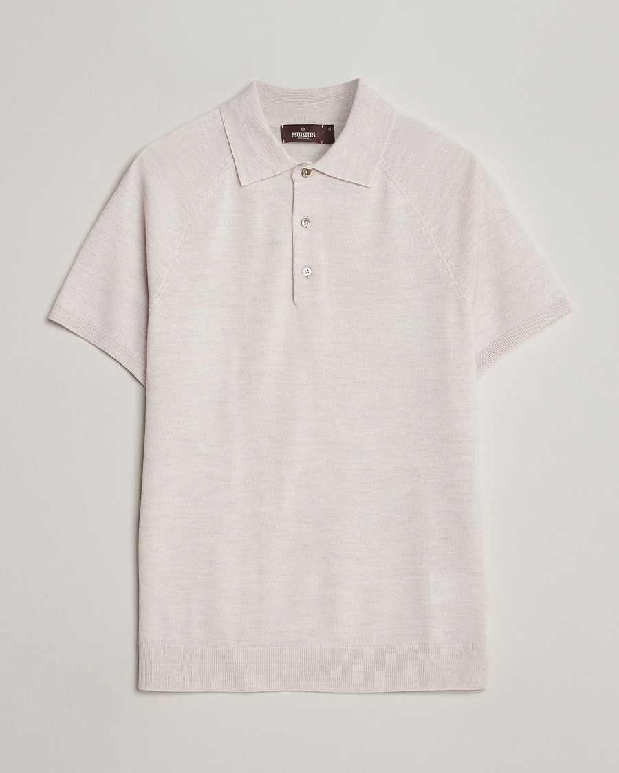 Homme | Polos | Morris Heritage | Fleming Short Sleeve Merino Polo Off White