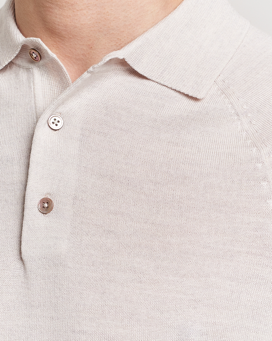 Homme | Polos | Morris Heritage | Fleming Short Sleeve Merino Polo Off White