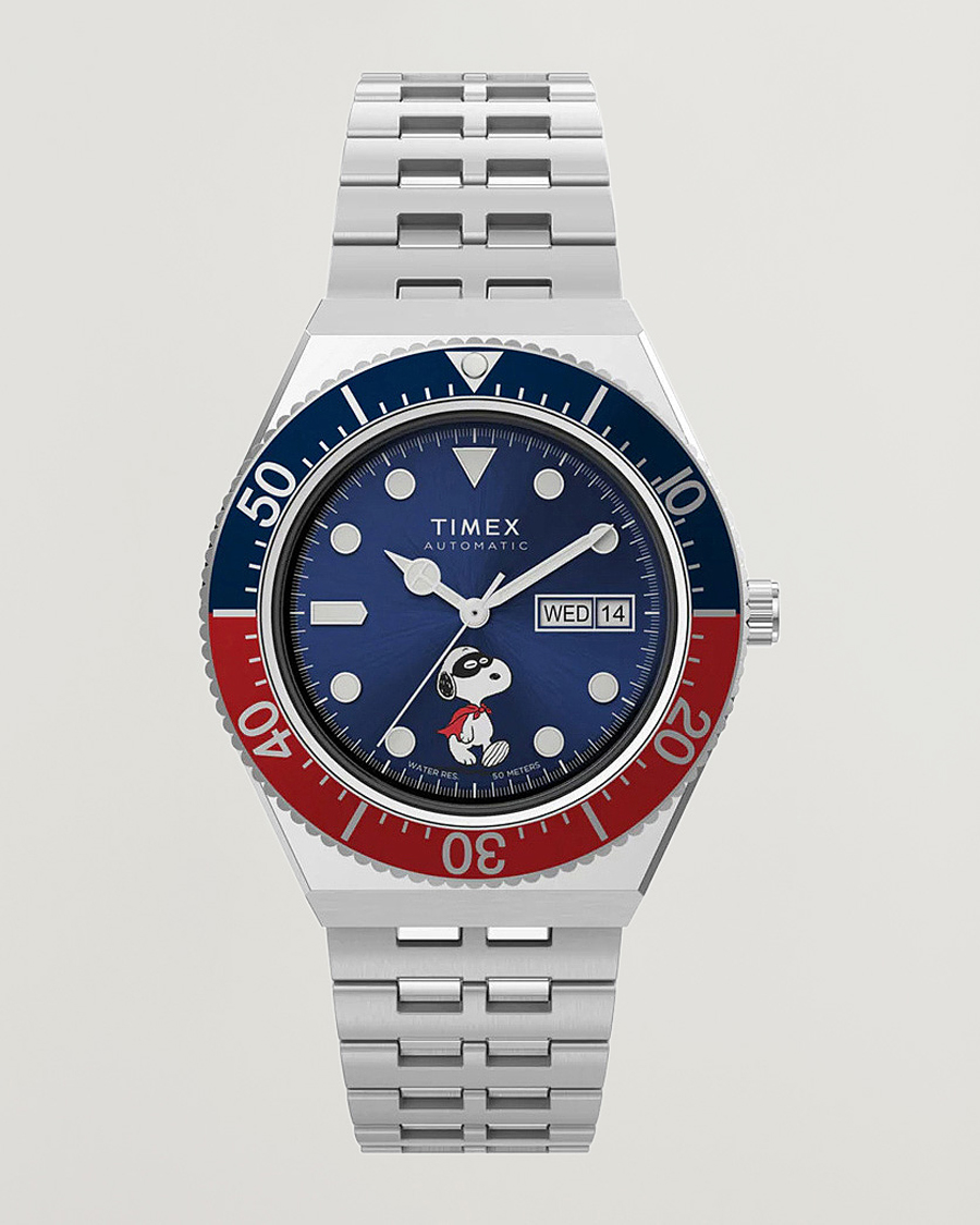 Heren | Timex M79 X Peanuts Masked Marvel Automatic 40mm Blue Dial | Timex | M79 X Peanuts Masked Marvel Automatic 40mm Blue Dial