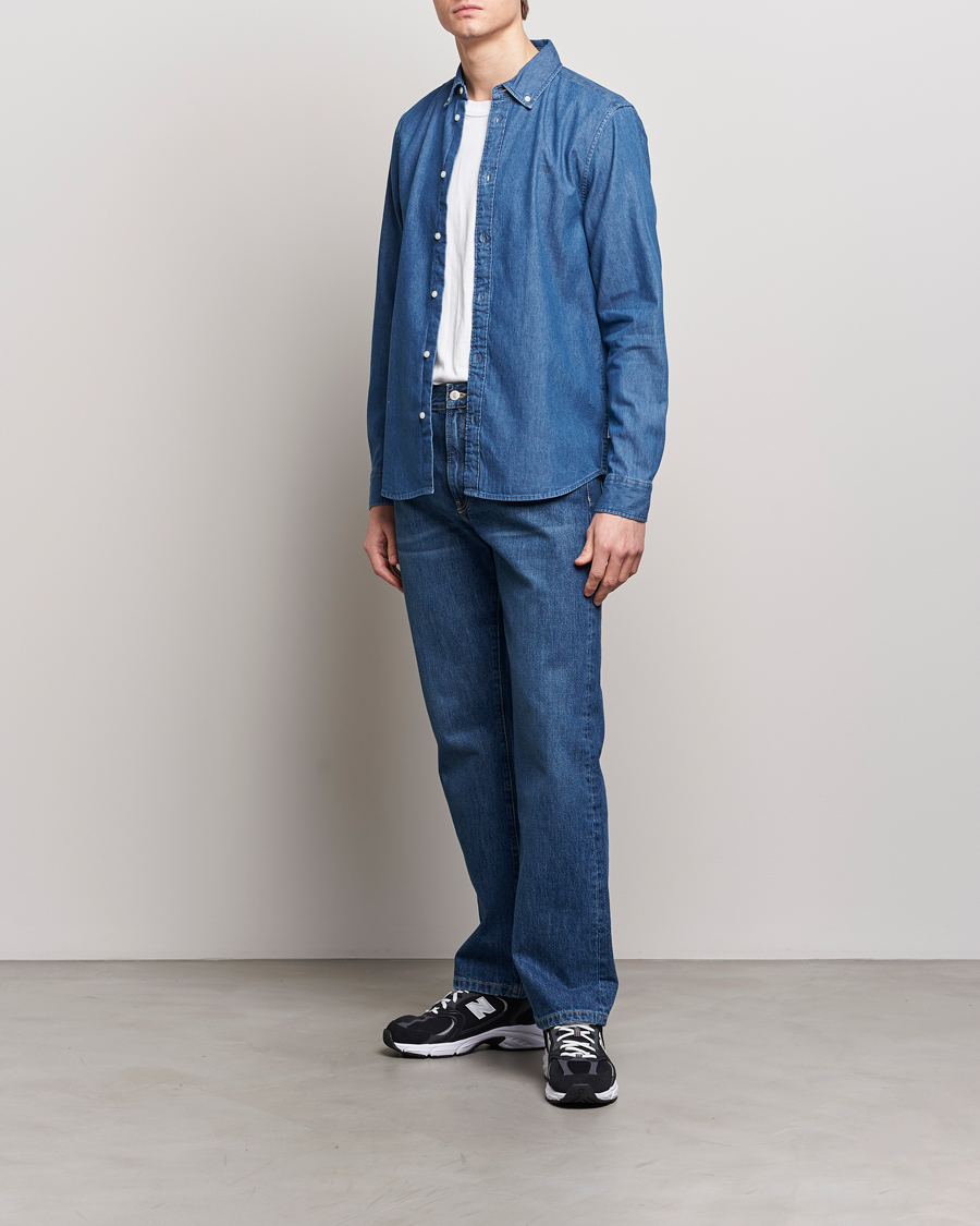 Heren | Overhemden | LES DEUX | Kristian Denim Shirt Medium Blue