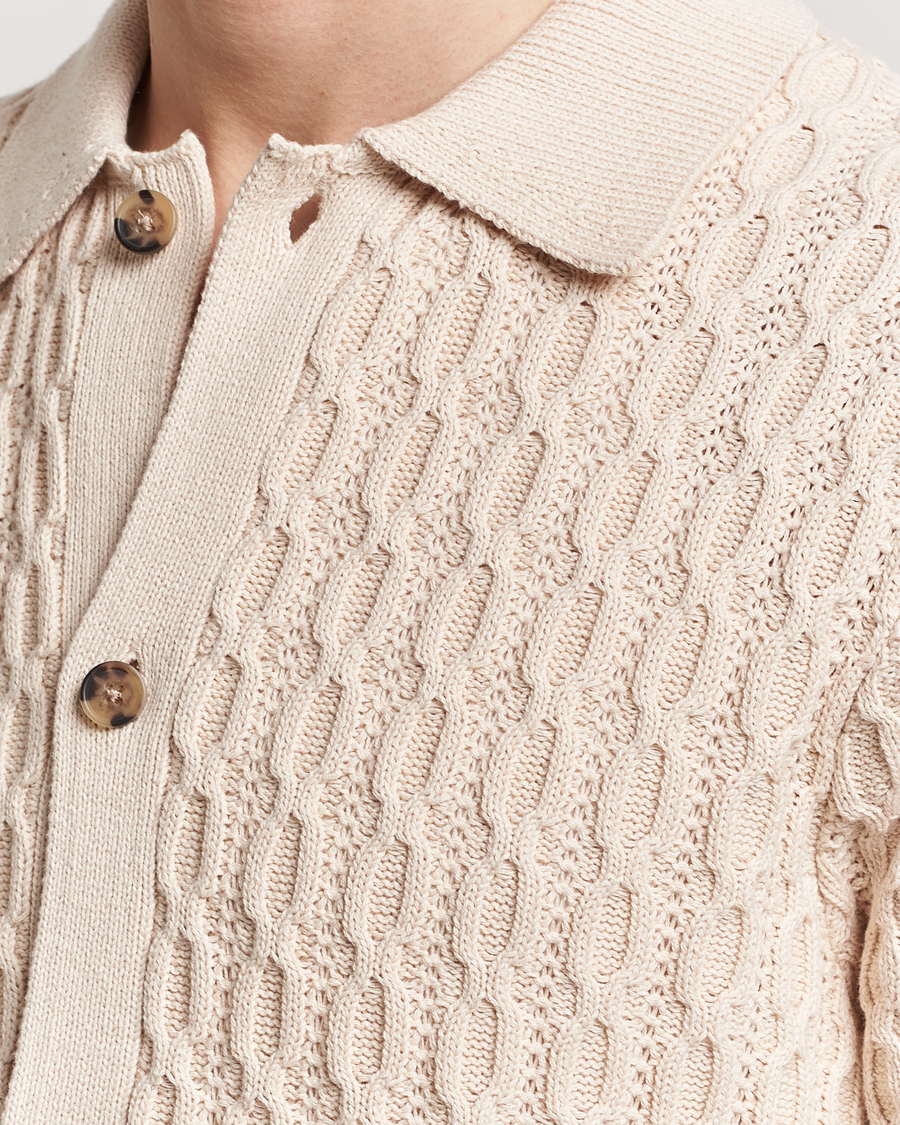Heren | Overhemden | LES DEUX | Garret Knitted Short Sleeve Shirt Ivory