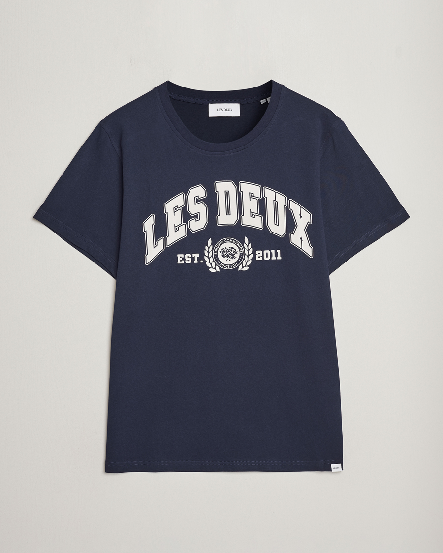Heren | T-shirts | LES DEUX | University T-Shirt Dark Navy