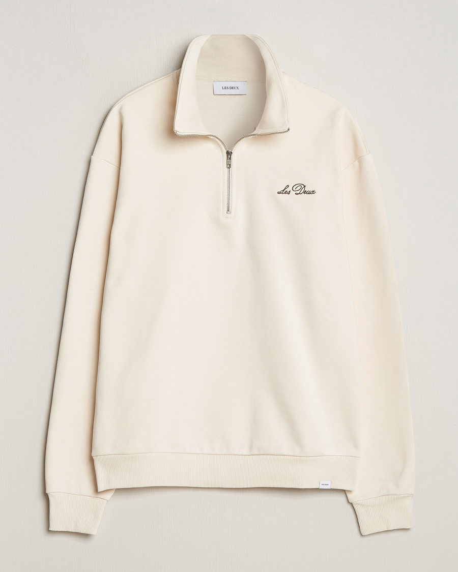 Homme | Pulls Et Tricots | LES DEUX | Crew Half Zip Sweatshirt Light Ivory