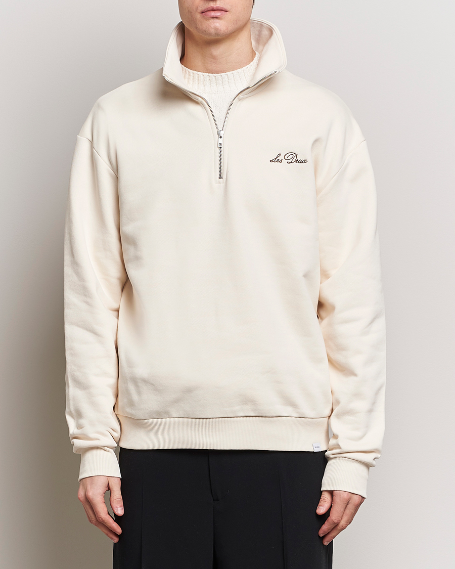 Homme | Pulls Et Tricots | LES DEUX | Crew Half Zip Sweatshirt Light Ivory
