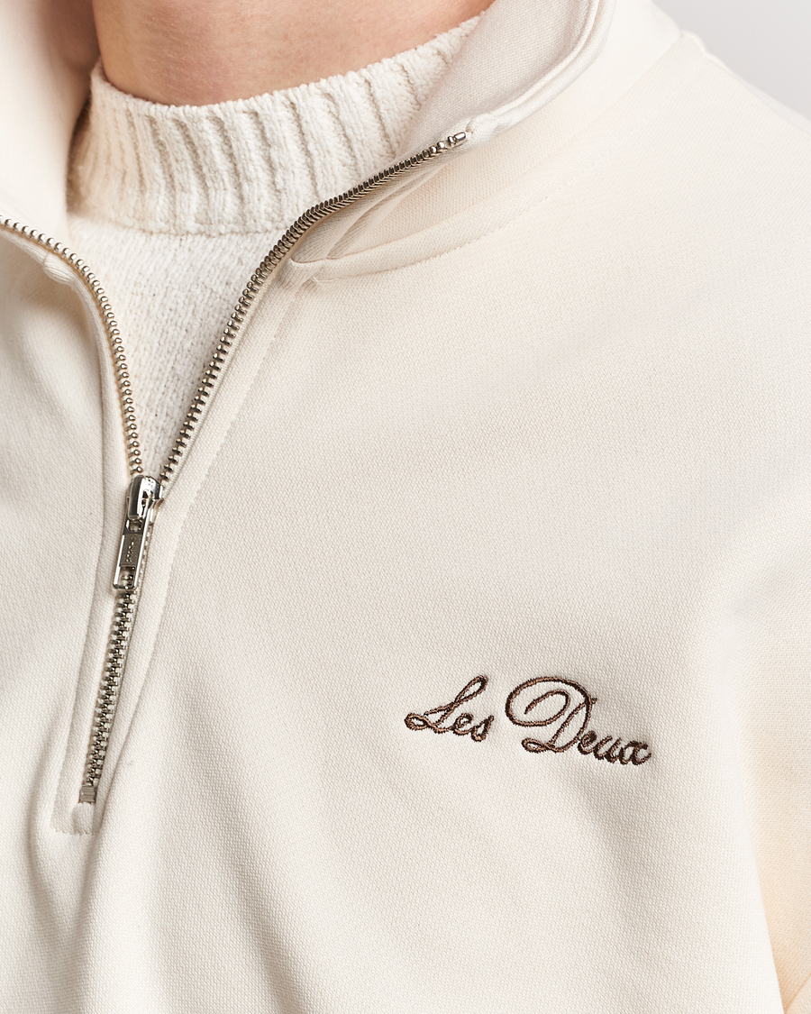 Homme | Pulls Et Tricots | LES DEUX | Crew Half Zip Sweatshirt Light Ivory