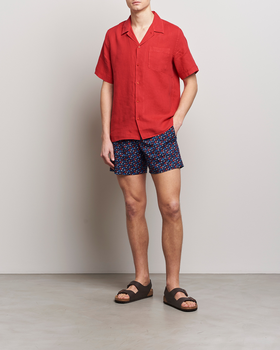 Homme | Maillots De Bain | Vilebrequin | Moorea Printed Swimshorts Bleu Marine