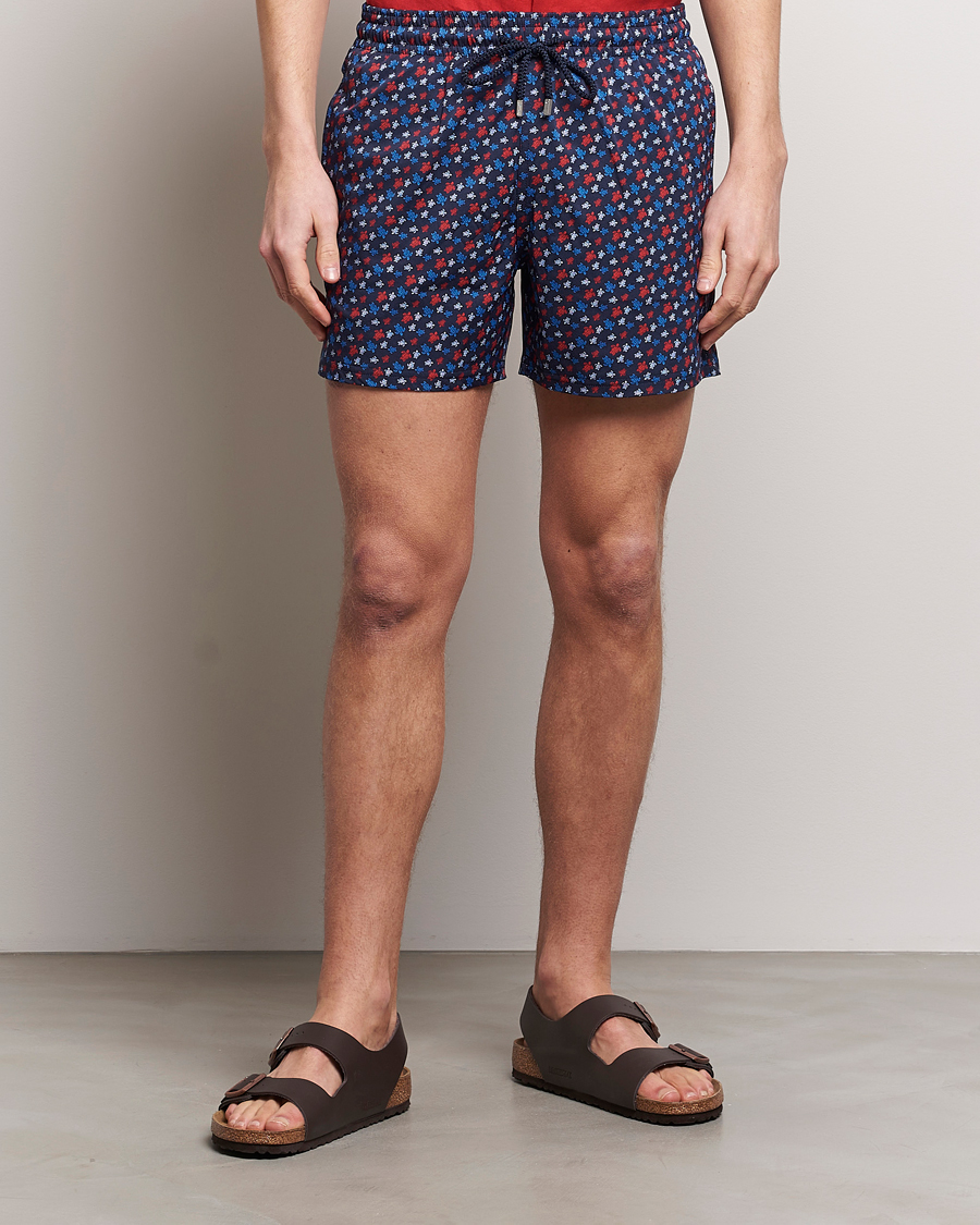 Homme | Maillots De Bain | Vilebrequin | Moorea Printed Swimshorts Bleu Marine