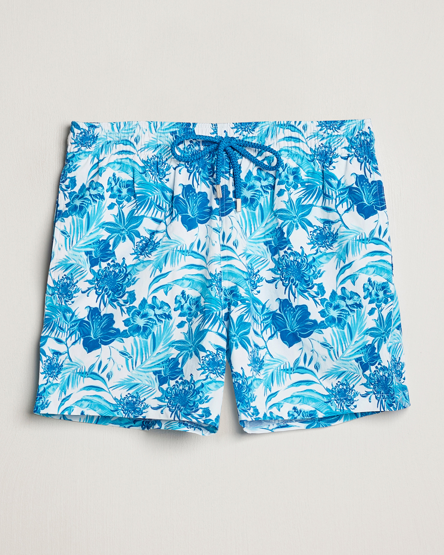 Homme | Maillots De Bain | Vilebrequin | Moorise Printed Swimshorts Blanc