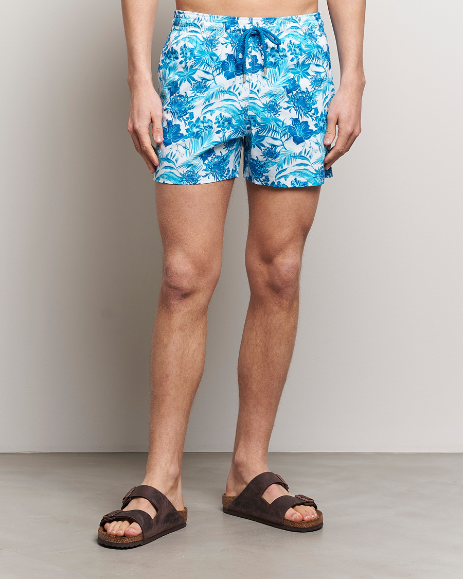 Homme | Maillots De Bain | Vilebrequin | Moorise Printed Swimshorts Blanc