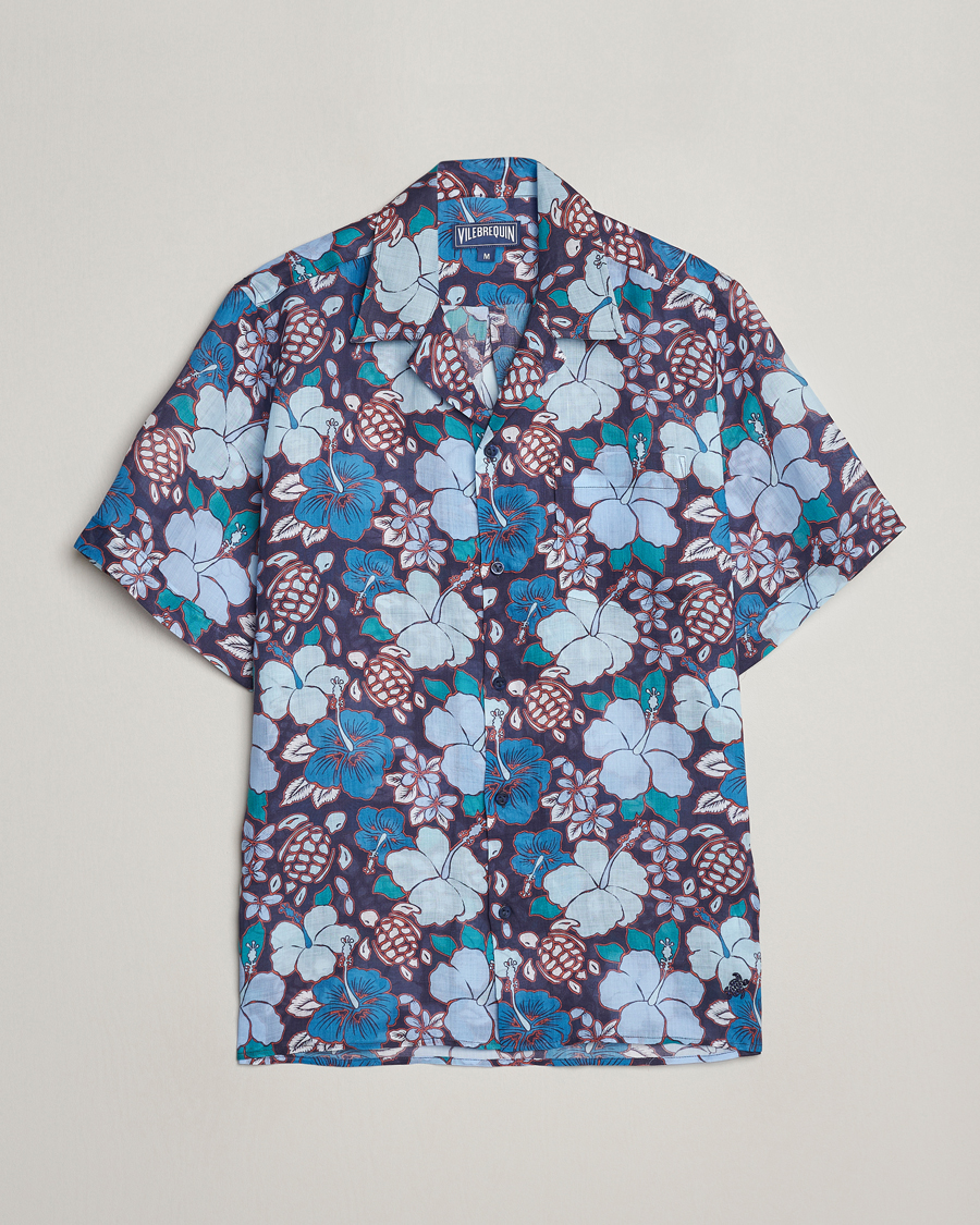 Heren | Overhemden | Vilebrequin | Carhli Resort Short Sleeve Shirt Minuit