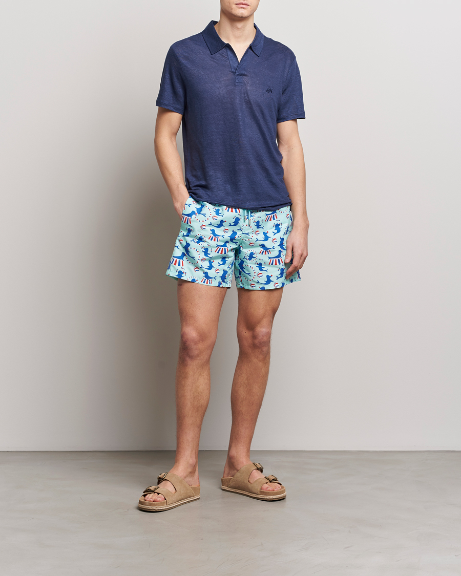 Homme | Polos | Vilebrequin | Pyramid Linen Jersey Polo Bleu Marine