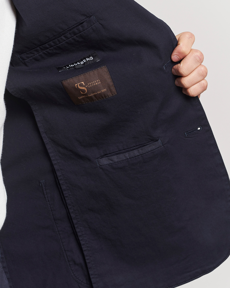 Homme | Blazers | J.Lindeberg | Elton Garment Dyed Cotton Blazer Navy