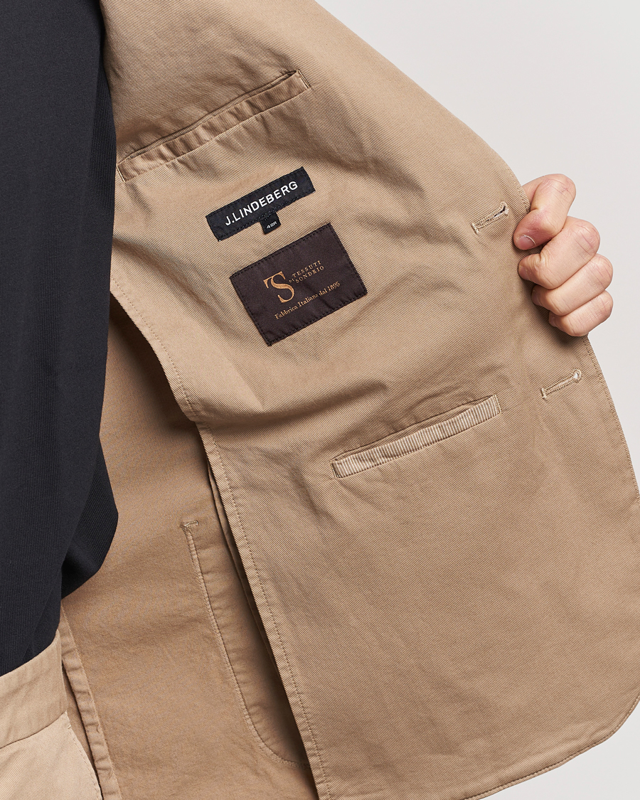 Homme | Blazers | J.Lindeberg | Elton Garment Dyed Cotton Blazer Batique Khaki