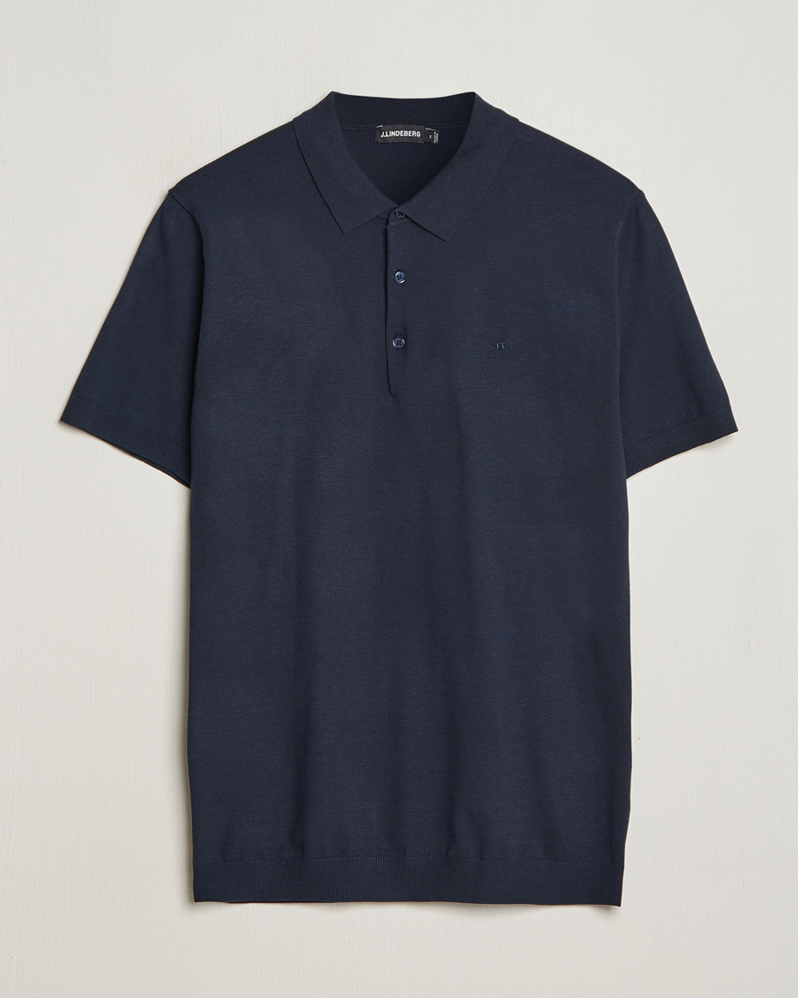 Heren | Polo's | J.Lindeberg | Ridge Rayon Silk Polo Navy