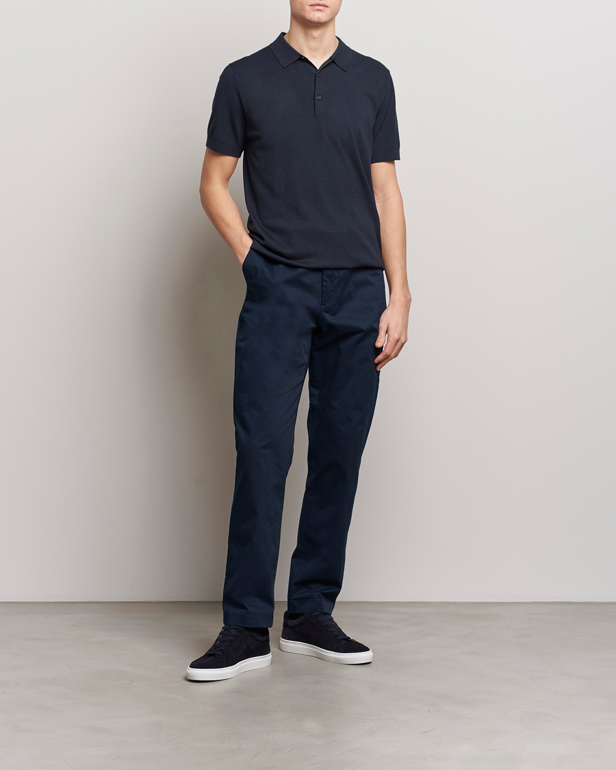 Heren | Polo's | J.Lindeberg | Ridge Rayon Silk Polo Navy