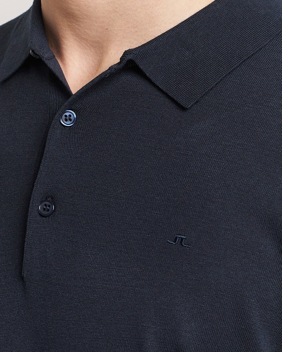 Heren | Polo's | J.Lindeberg | Ridge Rayon Silk Polo Navy