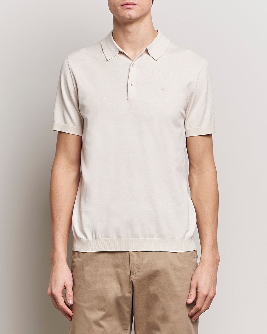Homme | Polos | J.Lindeberg | Ridge Rayon Silk Polo Moonbeam