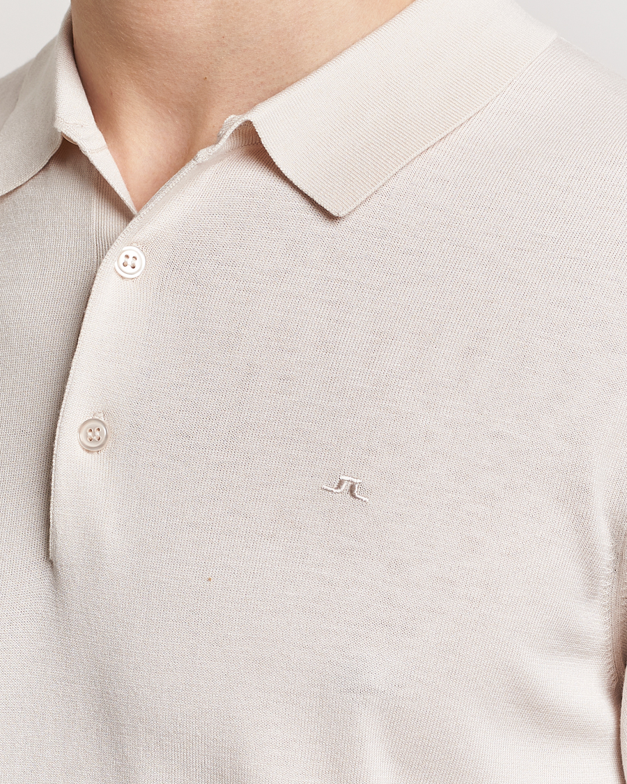 Homme | Polos | J.Lindeberg | Ridge Rayon Silk Polo Moonbeam