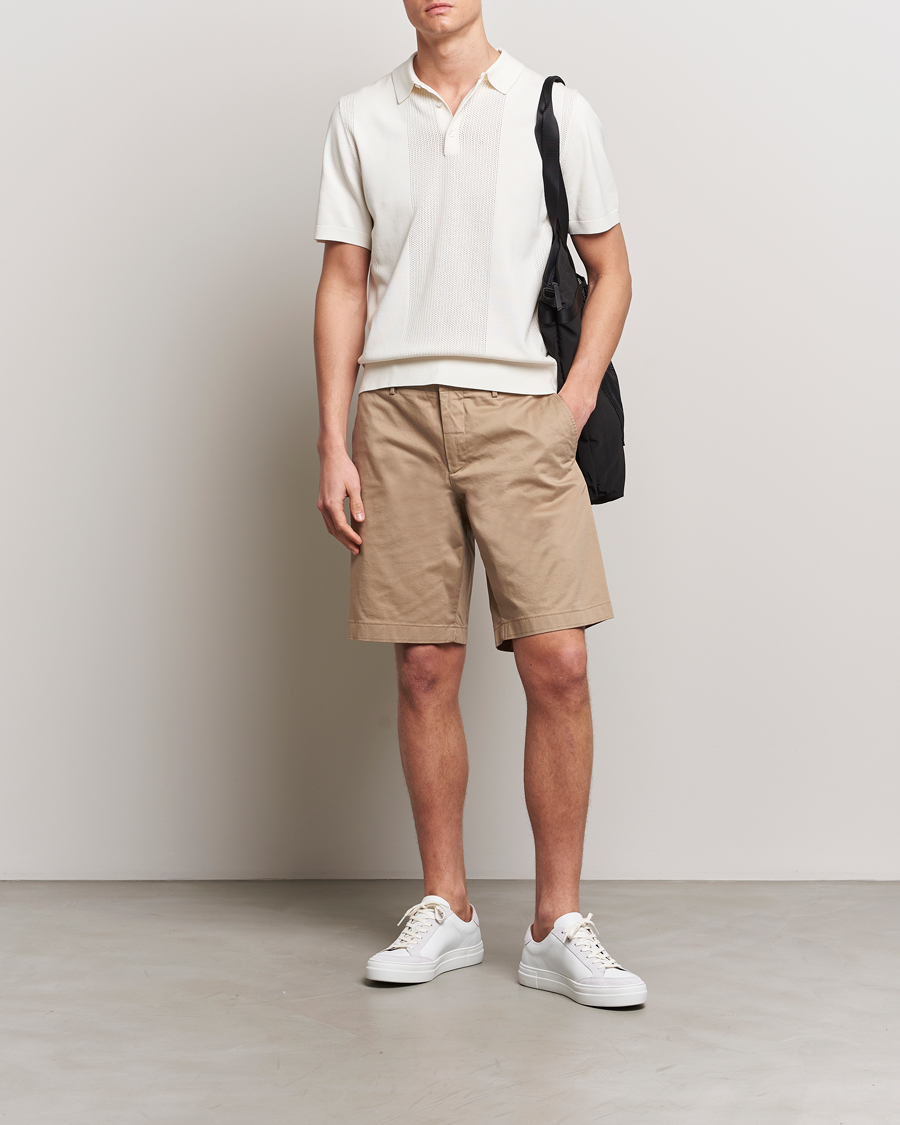 Homme | Polos | J.Lindeberg | Reymond Solid Knitted Polo Cloud White