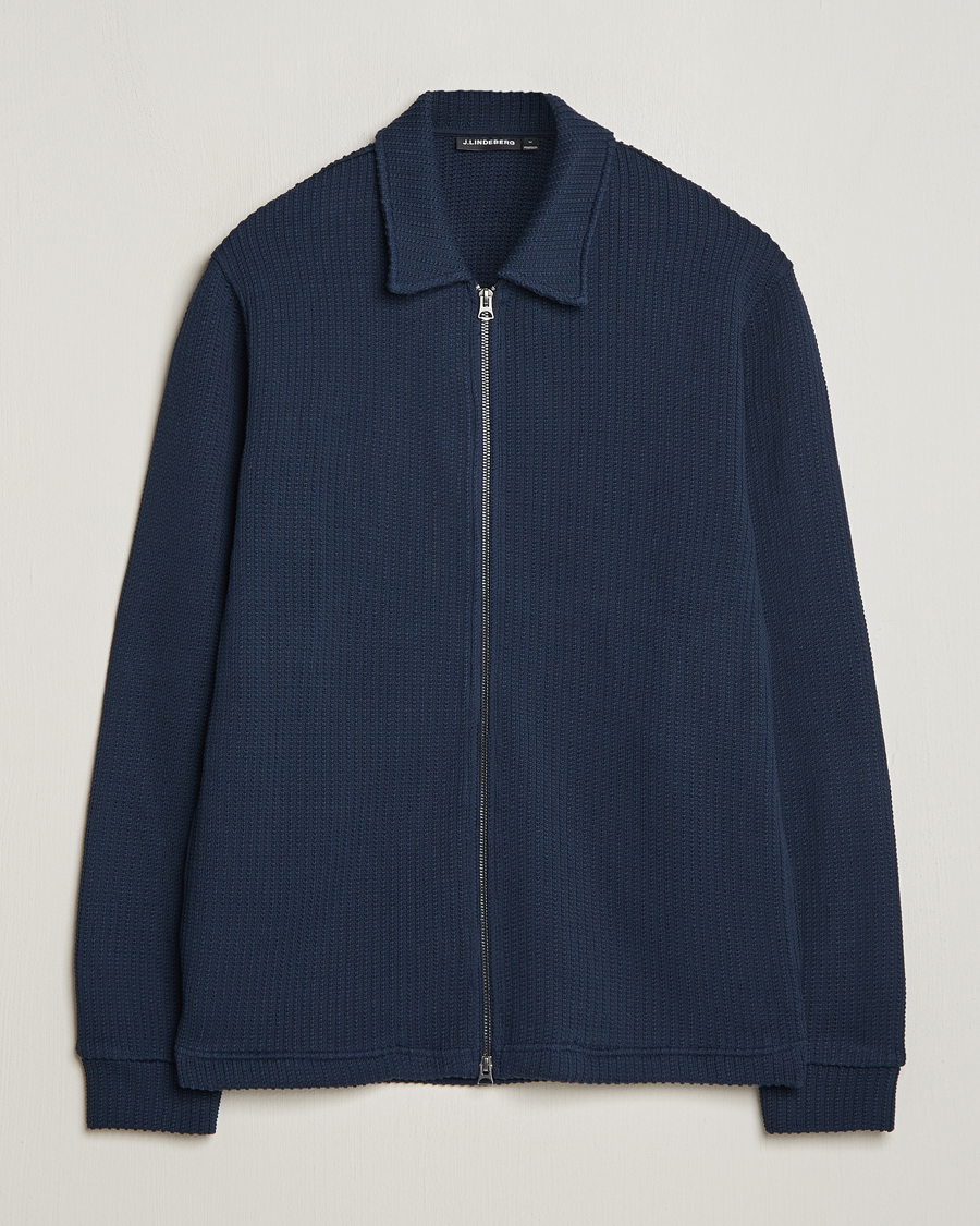 Homme | Pulls Et Tricots | J.Lindeberg | Lansa Jersey Zip Jacket Navy