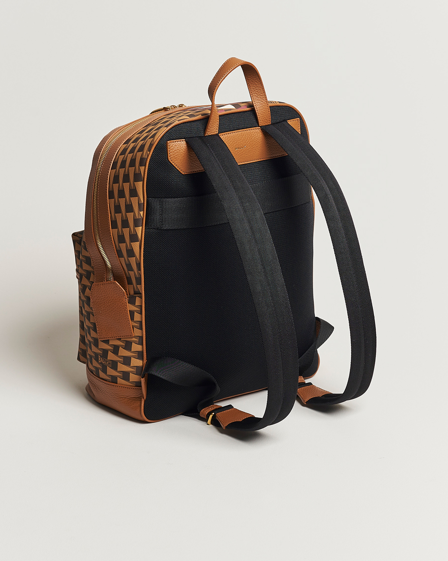 Homme | Bally Pennant Monogram Leather Backpack Brown | Bally | Pennant Monogram Leather Backpack Brown