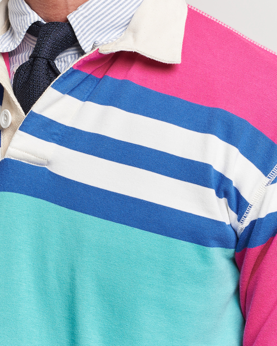 Homme | Pulls Et Tricots | Drake's | Long Sleeve Stripe Rugby Shirt Multi