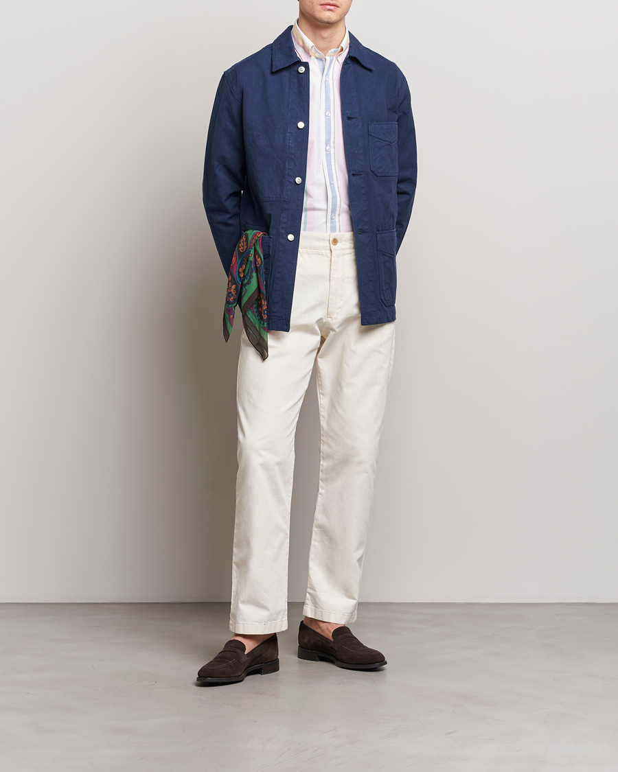 Heren | Jassen | Drake's | Duck Cotton Canvas Shore Jacket Navy